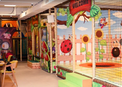 indoor playground with trampolines
