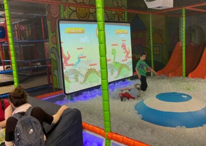 kids indoor playground with an interactive projector game